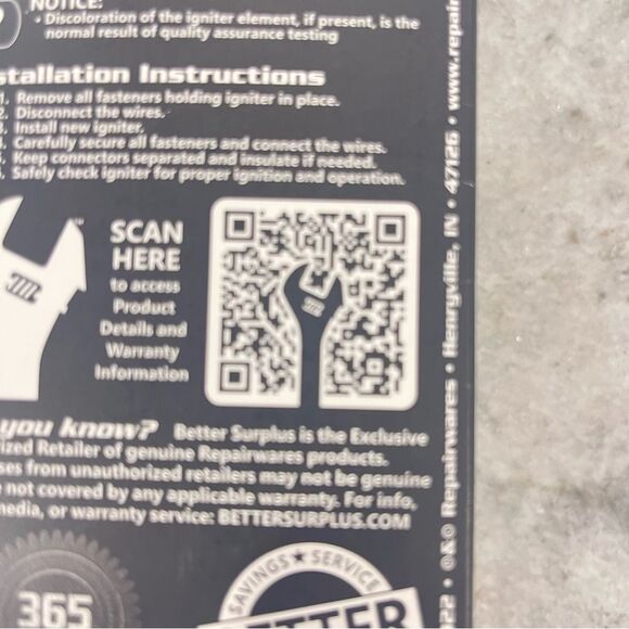 Repairwares Hot Surface Igniter Part #RWMEE61841401 New in Box! - Picture 8 of 13